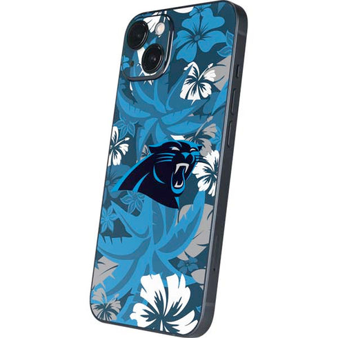 NFL Carolina Panthers Tropical Print iPhone 14 Plus Skin