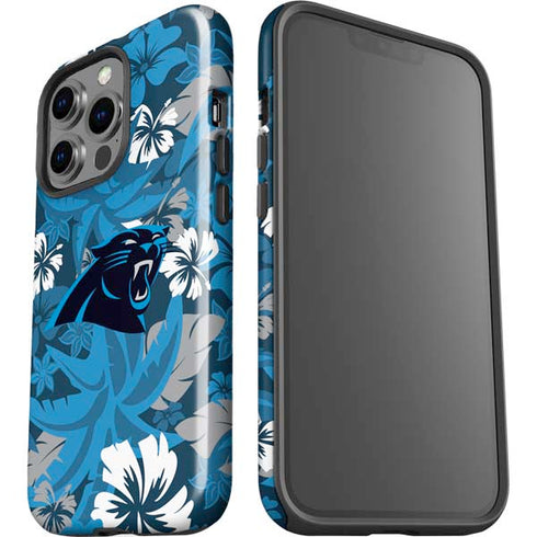 NFL Carolina Panthers Tropical Print iPhone 15 Pro Impact Case