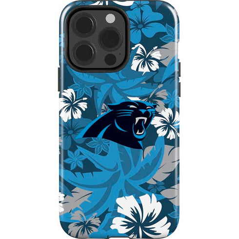 NFL Carolina Panthers Tropical Print iPhone 15 Pro Impact Case