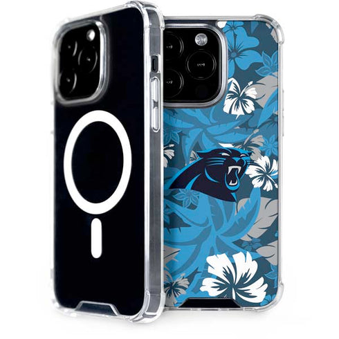 NFL Carolina Panthers Tropical Print iPhone 15 Pro MagSafe Case