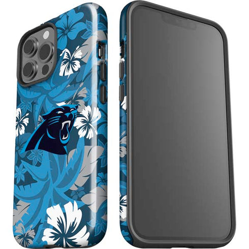 NFL Carolina Panthers Tropical Print iPhone 15 Pro Max Impact Case