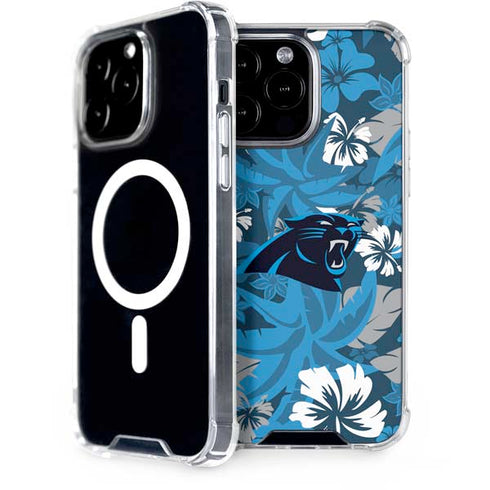 NFL Carolina Panthers Tropical Print iPhone 15 Pro Max MagSafe Case