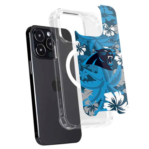 NFL Carolina Panthers Tropical Print iPhone 15 Pro Max MagSafe Case