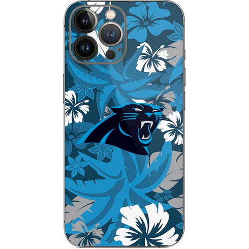 NFL Carolina Panthers Tropical Print iPhone 14 Pro Max Skin