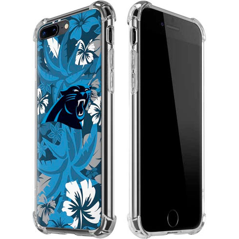 NFL Carolina Panthers Tropical Print iPhone 7/8 Plus Clear Case