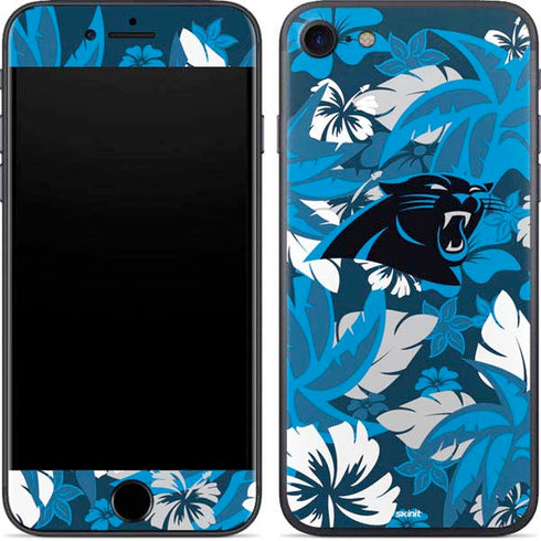 NFL Carolina Panthers Tropical Print iPhone SE (2nd & 3rd Gen) Skin