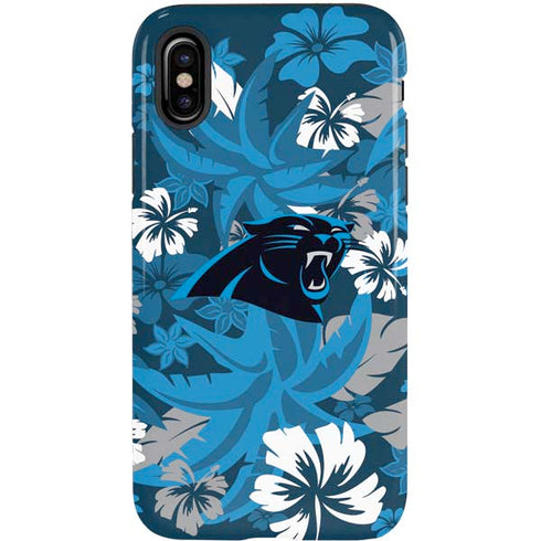 NFL Carolina Panthers Tropical Print iPhone X Pro Case