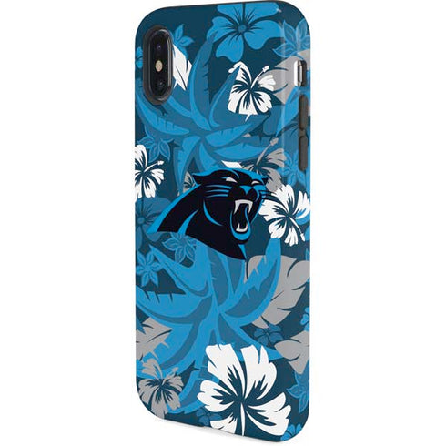 NFL Carolina Panthers Tropical Print iPhone X Pro Case
