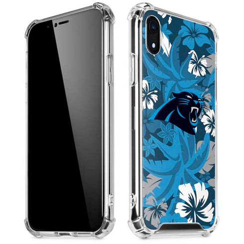 NFL Carolina Panthers Tropical Print iPhone XR Clear Case