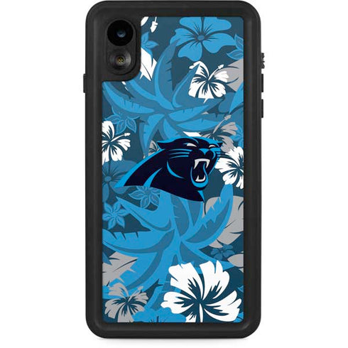 NFL Carolina Panthers Tropical Print iPhone XR Waterproof Case