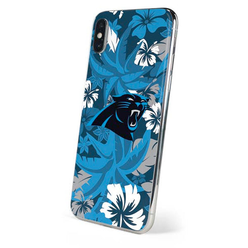 NFL Carolina Panthers Tropical Print iPhone XS Skin