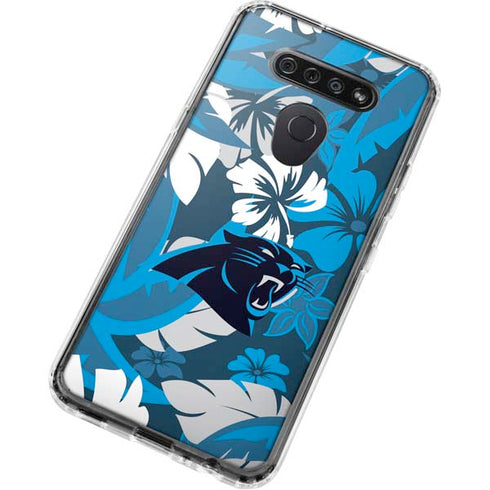 NFL Carolina Panthers Tropical Print LG K51/Q51 Clear Case
