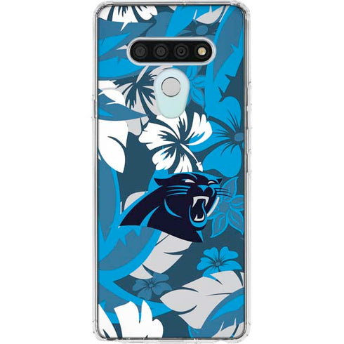NFL Carolina Panthers Tropical Print LG Stylo 6 Clear Case