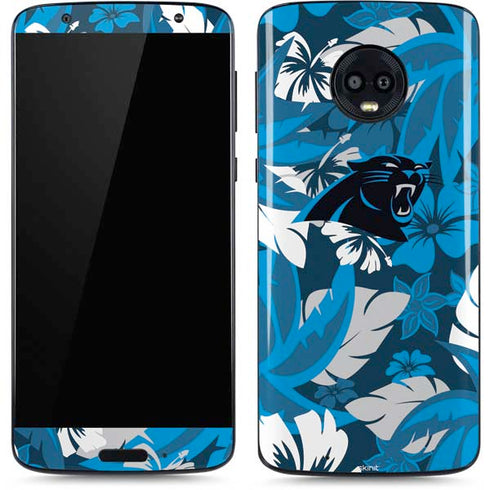 NFL Carolina Panthers Tropical Print Moto G6 Skin