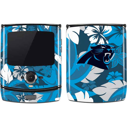 NFL Carolina Panthers Tropical Print Motorola RAZR Skin