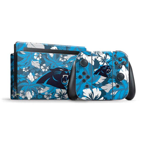 NFL Carolina Panthers Tropical Print Nintendo Switch Bundle Skin