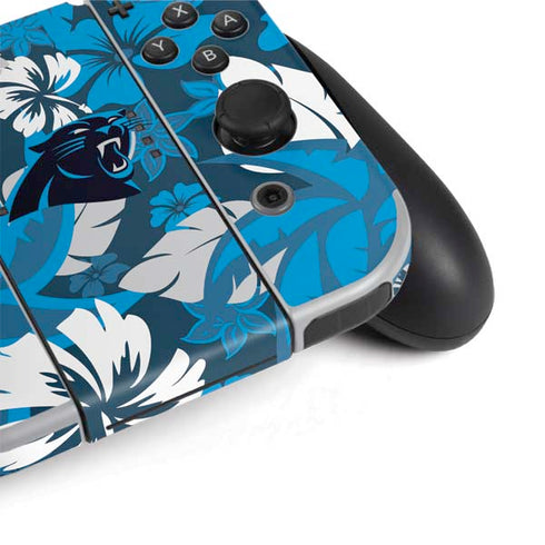 NFL Carolina Panthers Tropical Print Nintendo Switch OLED (2021) Skin