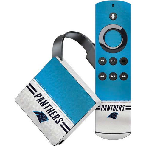 NFL Carolina Panthers White Striped Amazon Fire TV Skin