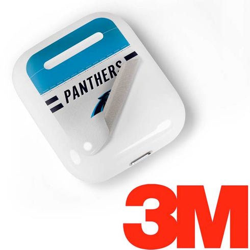 NFL Carolina Panthers White Striped Apple AirPods Skin