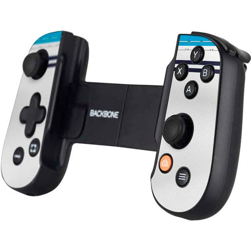 NFL Carolina Panthers White Striped Backbone One for iPhone Game Controller Skin