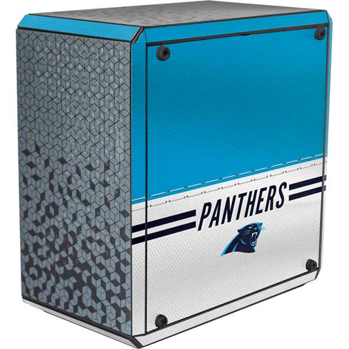 NFL Carolina Panthers White Striped Cooler Master MasterBox Q300L Mini Tower Skin