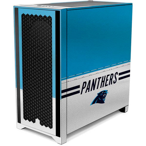 NFL Carolina Panthers White Striped Corsair 4000D Tempered Glass Mid-Tower ATX Case Skin