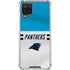 NFL Carolina Panthers White Striped Galaxy A12 Clear Case