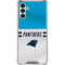 NFL Carolina Panthers White Striped Galaxy A13 5G Clear Case