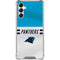NFL Carolina Panthers White Striped Galaxy A14 5G Clear Case