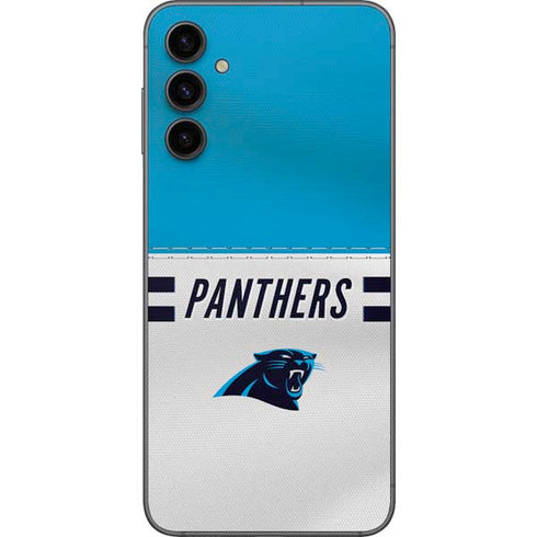 NFL Carolina Panthers White Striped Galaxy A14 5G Skin