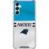 NFL Carolina Panthers White Striped Galaxy A15 5G Clear Case