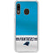 NFL Carolina Panthers White Striped Galaxy A20 Clear Case