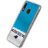 NFL Carolina Panthers White Striped Galaxy A20 Clear Case