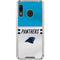 NFL Carolina Panthers White Striped Galaxy A30 Clear Case