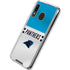NFL Carolina Panthers White Striped Galaxy A30 Clear Case