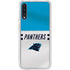NFL Carolina Panthers White Striped Galaxy A50 Clear Case