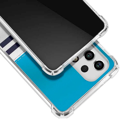 NFL Carolina Panthers White Striped Galaxy A53 5G Clear Case