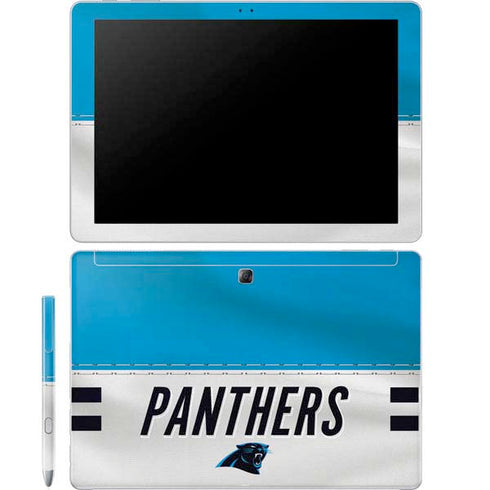 NFL Carolina Panthers White Striped Galaxy Book 12in Skin