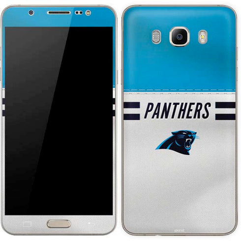 NFL Carolina Panthers White Striped Galaxy J7 Skin