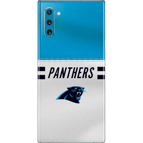 NFL Carolina Panthers White Striped Galaxy Note 10 Skin