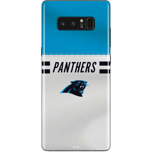 NFL Carolina Panthers White Striped Galaxy Note 8 Skin