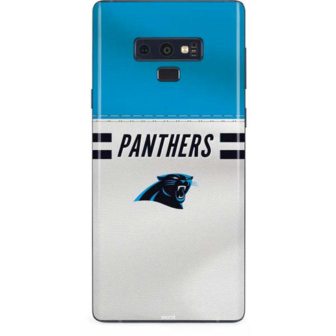NFL Carolina Panthers White Striped Galaxy Note 9 Skin