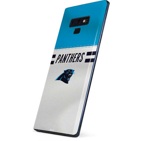 NFL Carolina Panthers White Striped Galaxy Note 9 Skin