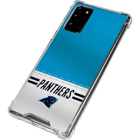 NFL Carolina Panthers White Striped Galaxy Note20 5G Clear Case
