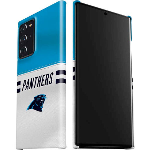 NFL Carolina Panthers White Striped Galaxy Note20 Ultra 5G Lite Case