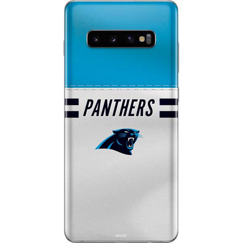 NFL Carolina Panthers White Striped Galaxy S10 Plus Skin