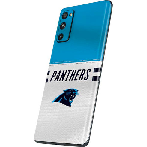 NFL Carolina Panthers White Striped Galaxy S20 Fan Edition Skin