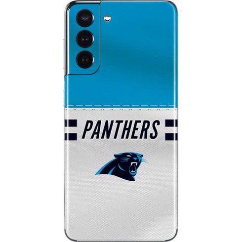 NFL Carolina Panthers White Striped Galaxy S21 5G Skin