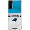 NFL Carolina Panthers White Striped Galaxy S21 FE Clear Case