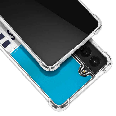 NFL Carolina Panthers White Striped Galaxy S21 FE Clear Case